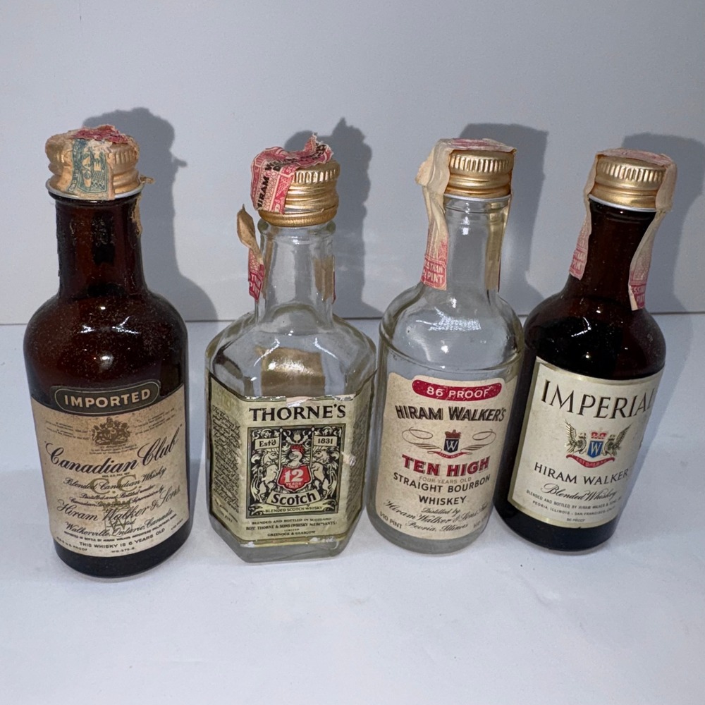 Vintage Florida Survival Kit Hiram Walker Empty Mini Bottle Set - Picture 10 of 14